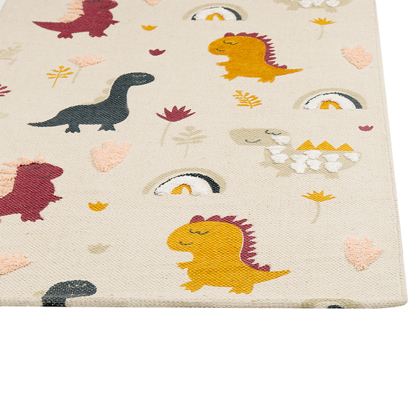 Kinderteppich Baumwolle mehrfarbig 80 x 150 cm Dinosauriermuster TIOP