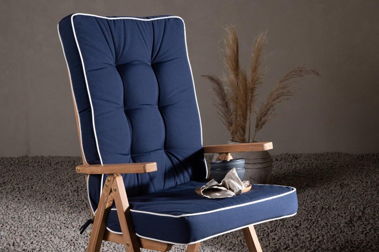 Fura Gartenkissen für 5 Pos. einstellbar blau. 56 X 132 X 11 cm