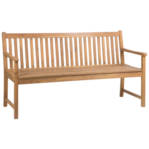 Gartenbank VIVARA 160 cm zertifiziertes Akazienholz Hellbraun