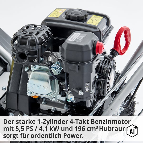 Einzylinder 4 Takt Benzinmotor mit 5,5 PS 4,1 kW und 196 Kubikzentimeter Hubraum für Gartengeräte