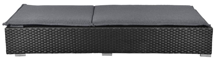 Gida Garten Lounge Sonnenliege, inkl. Auflage schwarz,grau. 198 X 70 X 30 cm