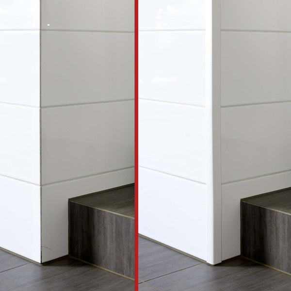 Vorher-Nachher-Bild der Fugensanierung an Fliesen