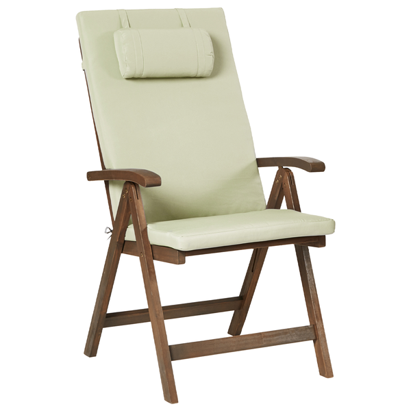 Set mit 2 Stühlen und Sitzkissen AMANTEA PREMIUM Akazienholz Grün