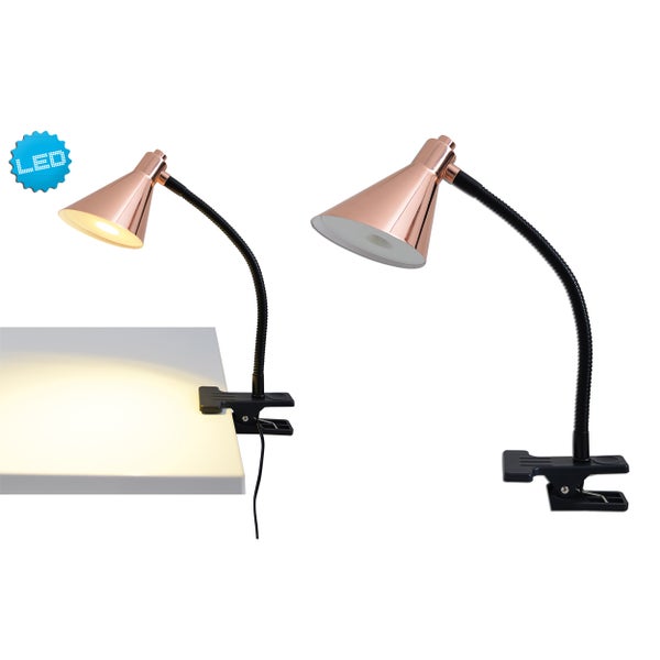 LED-Klemm-Tischleuchte COPPER