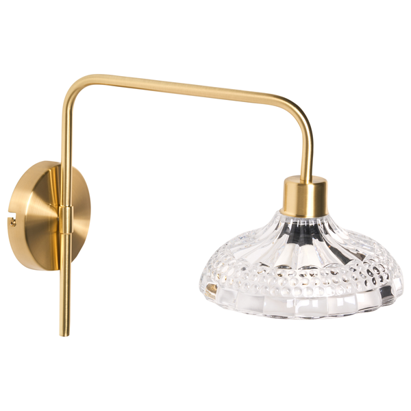 Wandleuchte mit Lampenschirm aus Glas