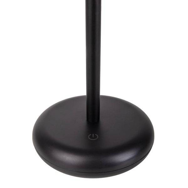 Akku-Tischleuchte PASI für Außen und Innen, aus Metall und Kunststoff in Schwarz, dimmbar, mit Touch- und Memory-Funktion, ca. 26 cm hoch