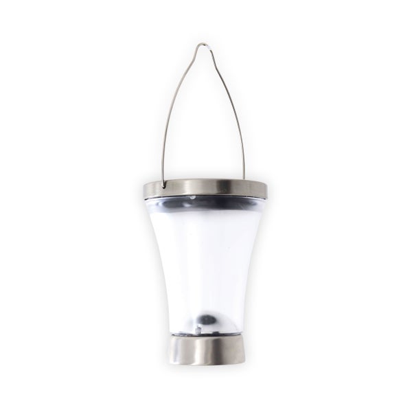 Windlicht aus Glas und Metall mit Henkel