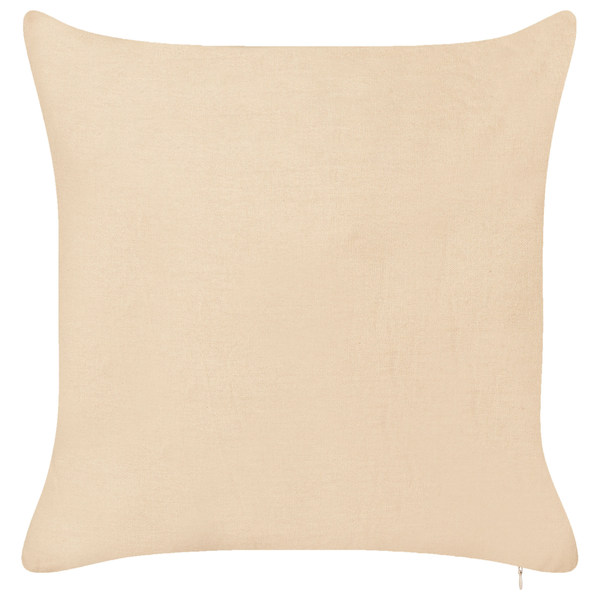 Dekokissen 2er Set ROTALA Baumwolle 45 x 45 cm Beige Mit Aufschrift