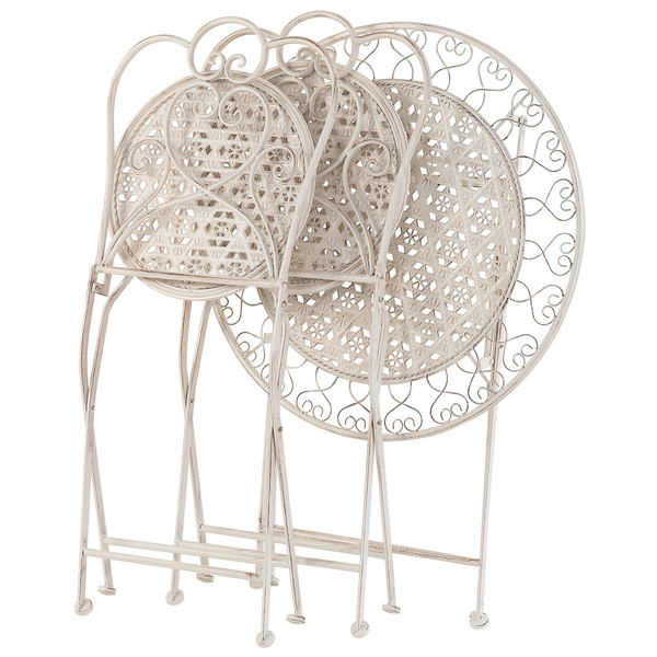 Gartenstuhl 2er Set TRIESTE klappbar Metall Hellbeige