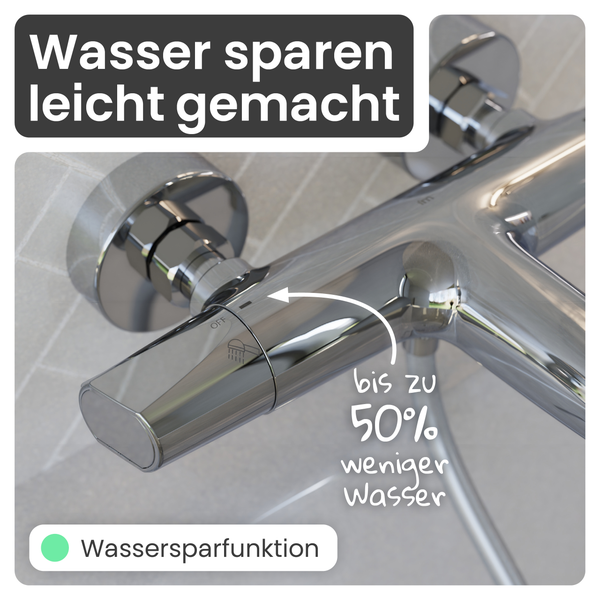 Wasserhahn mit Wassersparfunktion für bis zu 50 Prozent weniger Wasserverbrauch