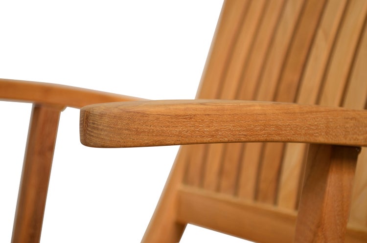 Teak Klappstuhl mit Armlehnen wetterfest premium für Garten Terrasse und Balkon