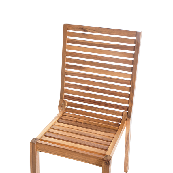 Gartenstuhl 4er Set OMBRIANO zertifiziertes Akazienholz Hellbraun