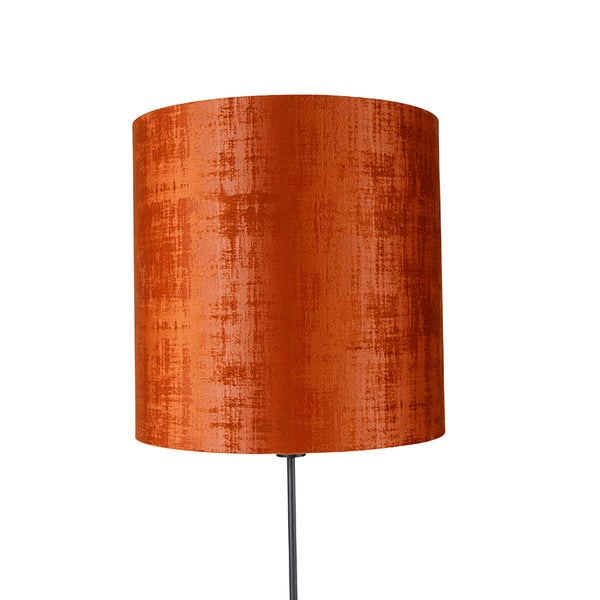 Stehlampe schwarz Schirm rot 40 cm verstellbar - Parte