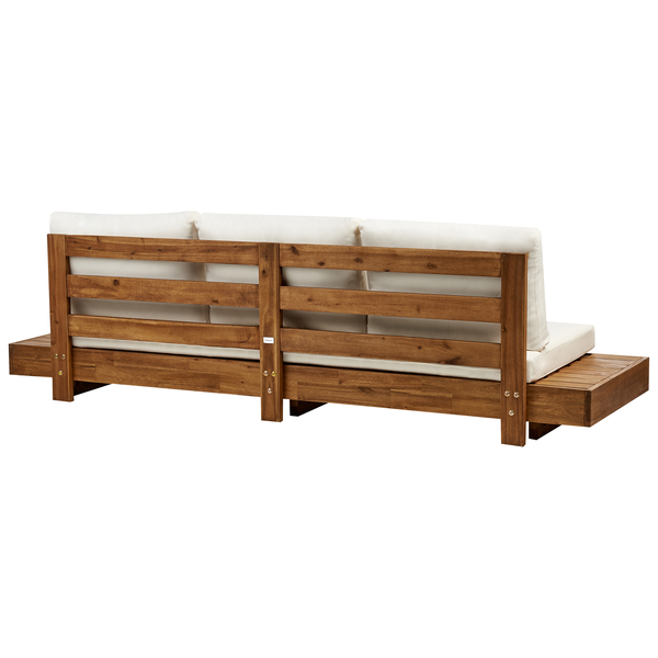 Gartenlounge aus Holz mit Polster