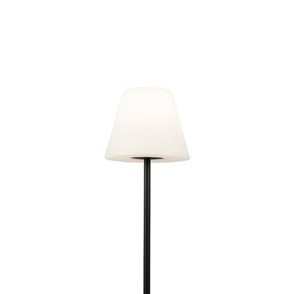 Außen Stehlampe schwarz mit weißem Schirm IP65 25 cm - Virginia