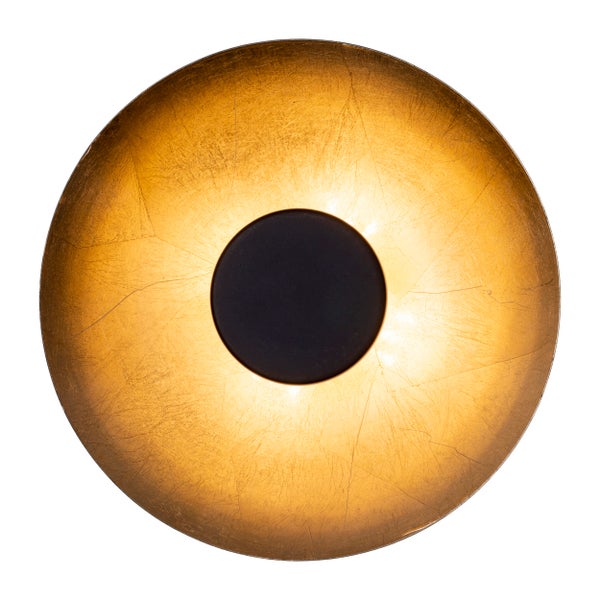 Runde Wandleuchte in Gold mit dunkler Mitte