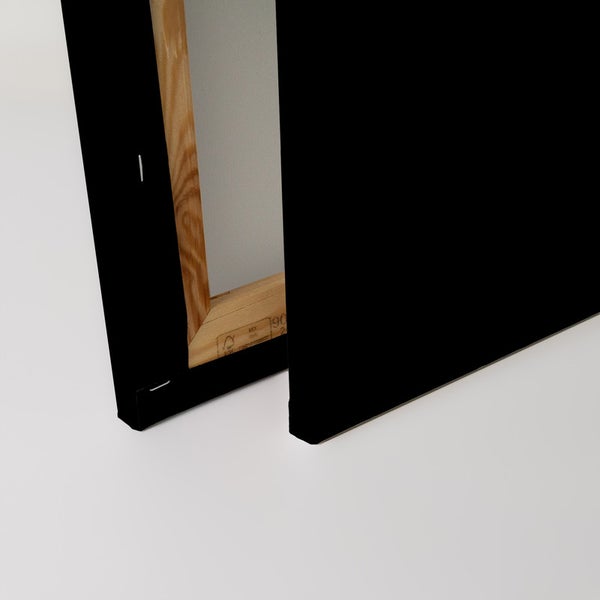 Detailansicht einer Leinwand mit Holzrahmen