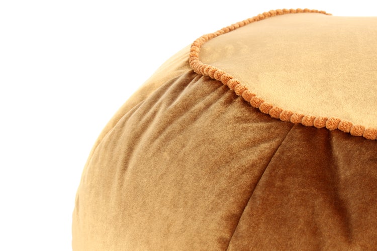 Pouf Hocker samtweich, orientalisches Design Braun Rund Ø 65 cm
