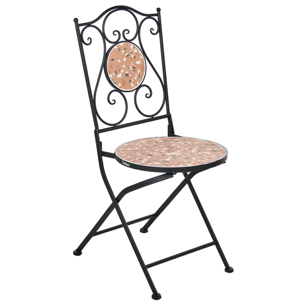 Klappstuhl aus Metall mit Mosaikmuster