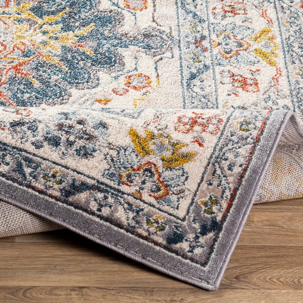 Runder Vintage-Orientalischer Teppich Mehrfarbig/Grau Ø 160 cm JADE