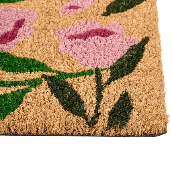 Fußmatte aus Kokosfaser mit Blumenmuster