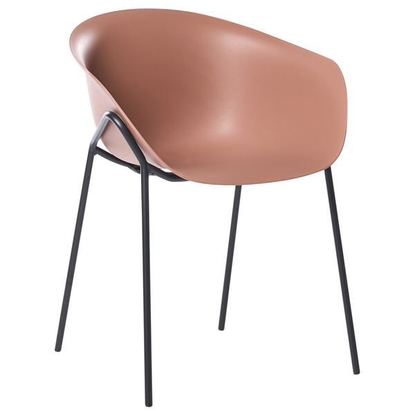 Stuhl mit Sitzschale und schwarzem Metallgestell