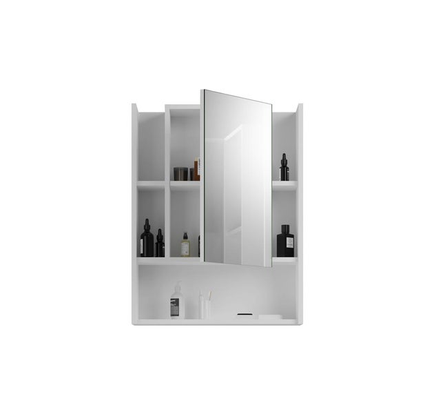 Venice Spiegelschrank Bad 1 Tür, 5 Ablagen Hochglanz weiß,weiß. 60 X 19 X 77 cm