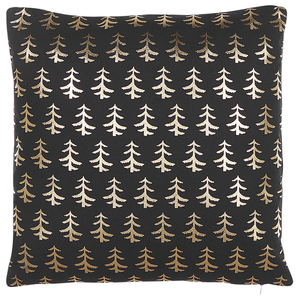 Dekokissen 2er Set LEROY Baumwolle 45 x 45 cm Schwarz Weihnachtsmotiv