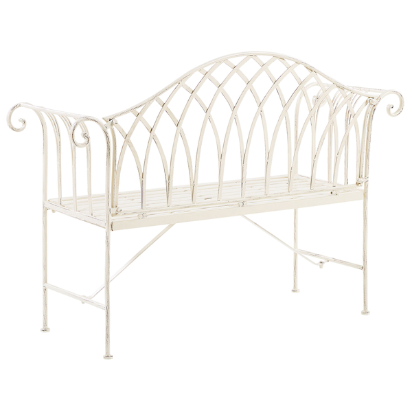 Gartenbank MILAZZO 130 cm Metall Weiß