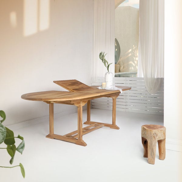 Salamanca Gartentisch mit Zusatzplatte Teak. 90 X 240 X 75 cm