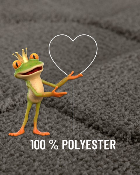 Symbol für 100 Prozent Polyester Material.