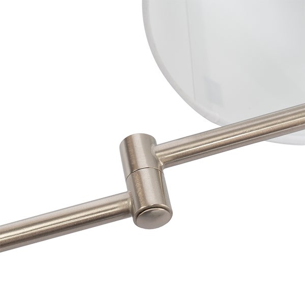 Wandleuchte Stahl mit weißem Schirm und verstellbarem Arm - Ladas