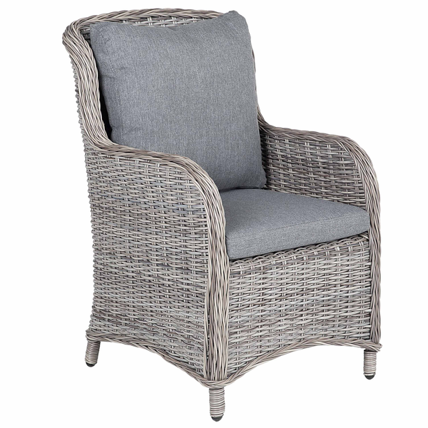Set mit 2 Stühlen und Sitzkissen CASCAIS Polyrattan Grau