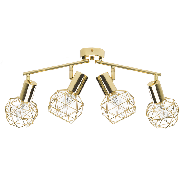 Strahler 4-flammig CHENAB verstellbar Metall Gold
