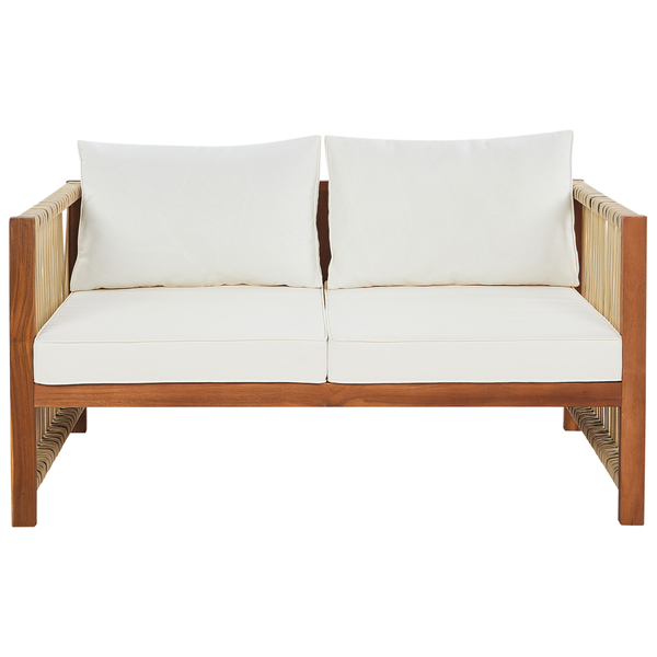 Lounge Set mit Tisch 4-Sitzer ANTRIA Akazienholz Beige