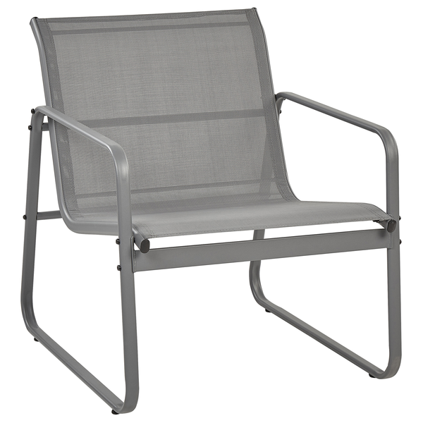Lounge Set mit Tisch 4-Sitzer BARREA Metall Grau