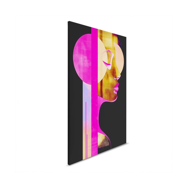 Dekorative Grafik mit Abbildung eines Frauenprofils