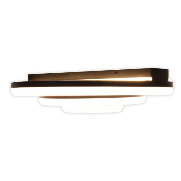 LED-CCT-Deckenleuchte CIRCULO aus schwarzem Metall und sandfarbenem Kunststoff Ø 60 cm