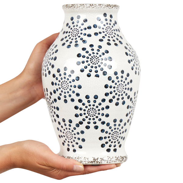 Blumenvase NEMEA Steinzeug 25 cm Weiß