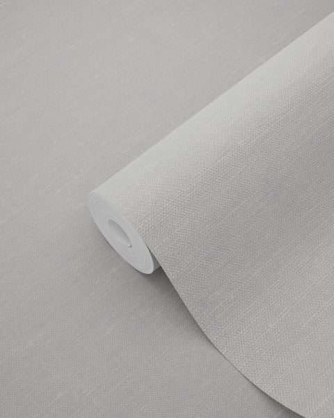 ESTAhome Tapete Leinen-Optik Hellgrau - 53 cm x 10.05 m - 148693
