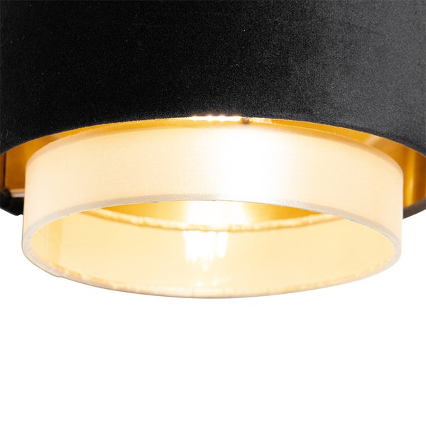 Moderne Hängelampe Schwarz mit Gold 3-flammig - Elif