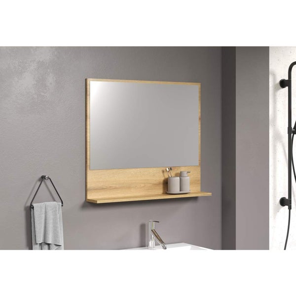 PureBliss Bad Spiegel 80cm mit Ablage Eiche dekor. 80 X 14 X 74 cm