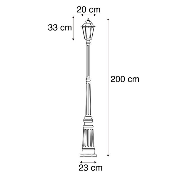 Smarte Außenlaterne schwarz 200 cm IP44 inkl. Wifi ST64 - Havanna