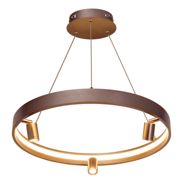 LED Pendelleuchte TRISTAN, moderne Pendellampe aus Metall und Kunststoff in Stahl-blank, die LEDs sind  fest verbaut. Mit ca. 58 cm  Ødie ideale Beleuchtung für Wohnzimmer, Esszimmer oder Küche.