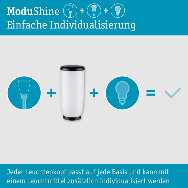 ModuShine Leuchtensystem mit flexibler Leuchtmittelauswahl für smarte Beleuchtung, dekorative Glühbirnen und energieeffiziente LED Lampen.