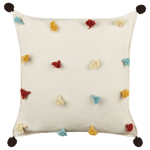 Dekokissen 2er Set FUSSEL Baumwolle 45 x 45 cm Hellbeige