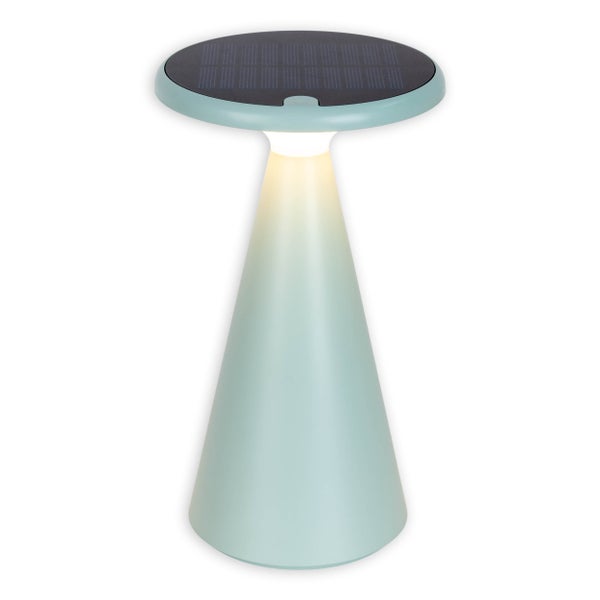 Solar-Akku-Tischleuchte Palu für Außen und Innen, aus Kunststoff in Grün , 20 cm hoch