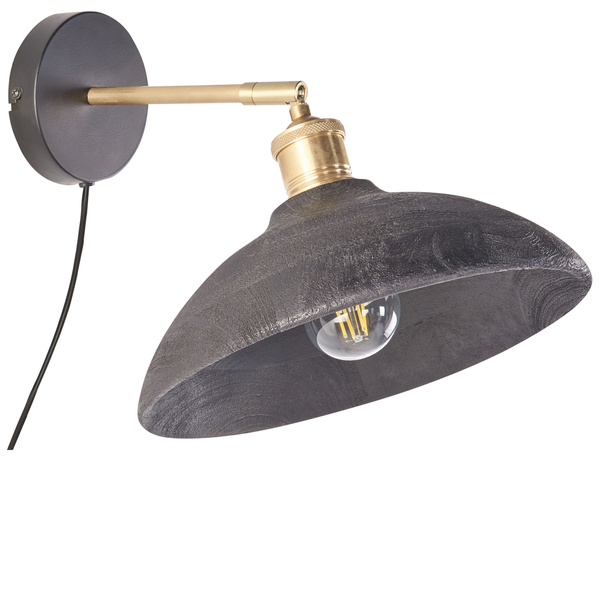 Wandlampe YERALA verstellbar Mango Holz Schwarz