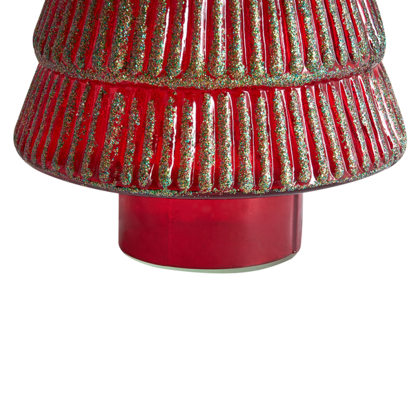 Dekorativer Weihnachtsbaum aus Glas mit Glitzer