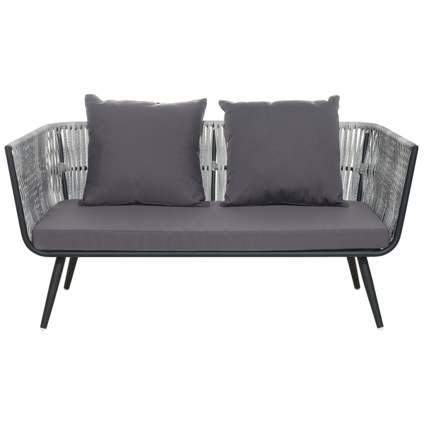 Gartensitzbank mit zwei Kissen